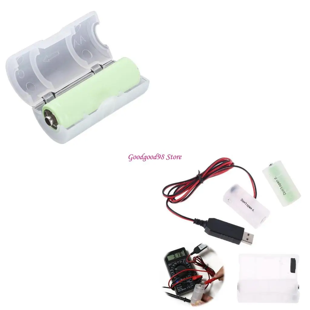 

Battery USB Power Supply Cable Replace1.5V C Battery for Radio Electric Toy Clock LED Strip Light Calculator W8EC