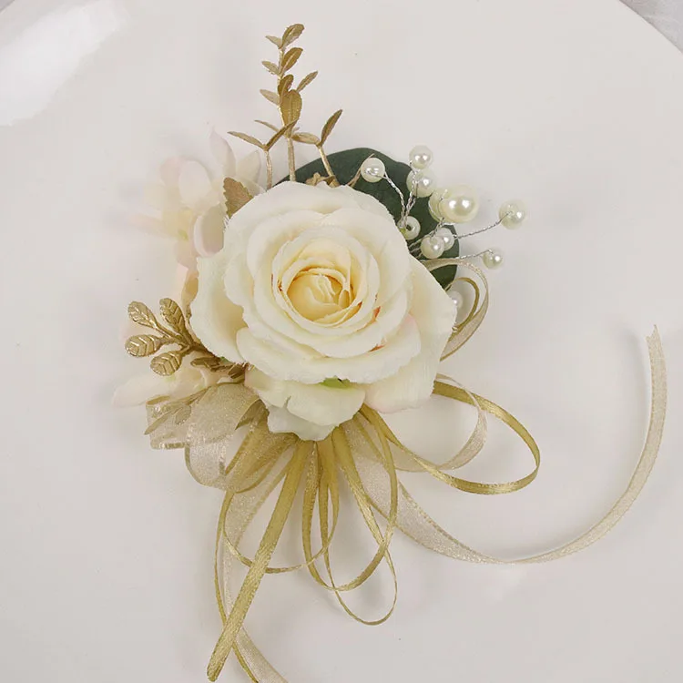 Manufacturer Supplier 2019 New Bride Corsage with Pearl Artificial Wedding Flower