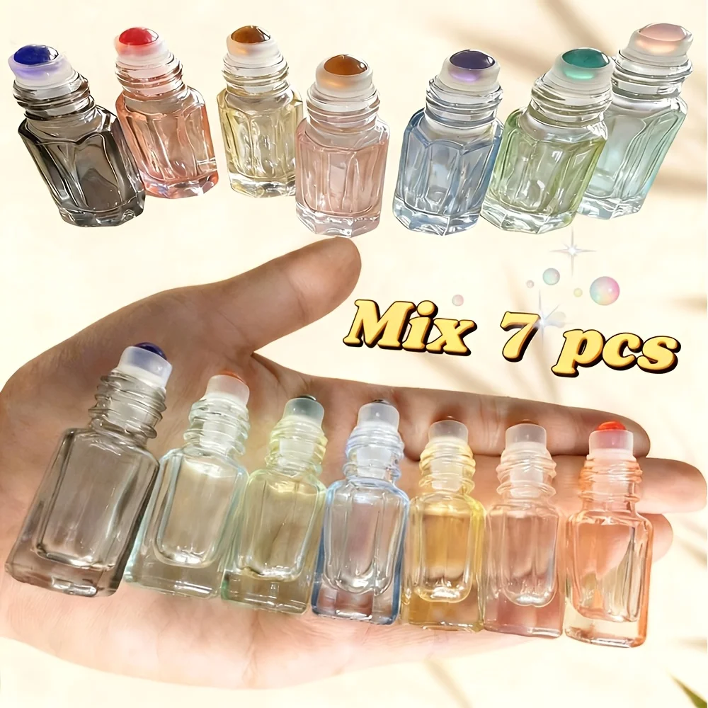 Pastel Gemstone Roller Bottles ~  ~ Glass Bottle ~ Essential Oil Roller ~ Aromatherapy ~ Holistic ~ Gift ~ Travel ~ DIY Perfume