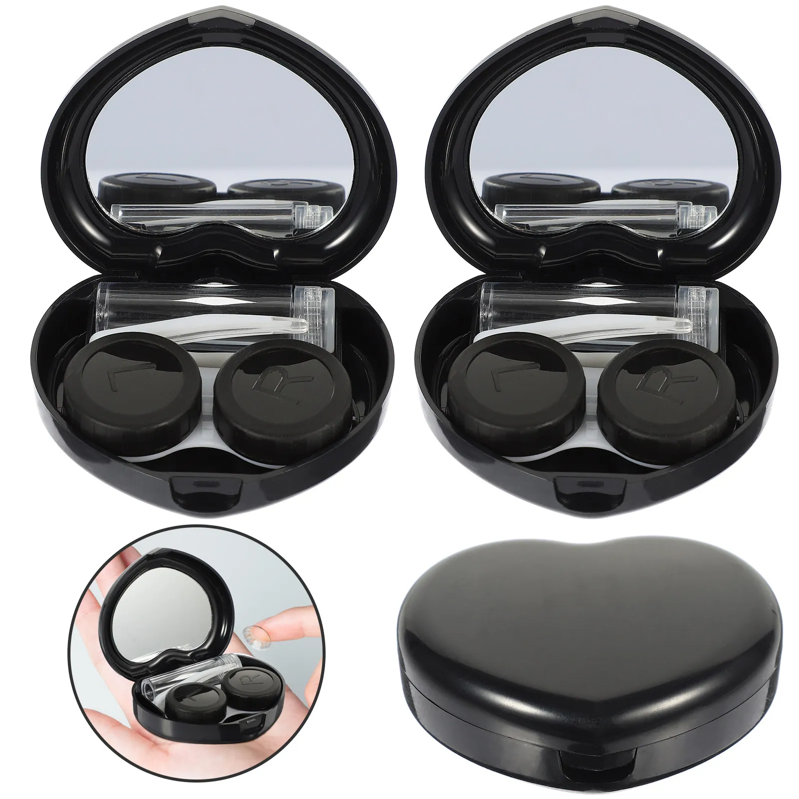 3Sets Portable Travel Contacts Lens Case Kit Leakproof Sturdy Lens Container Small Lightweight for Outdoor Bag Backpack