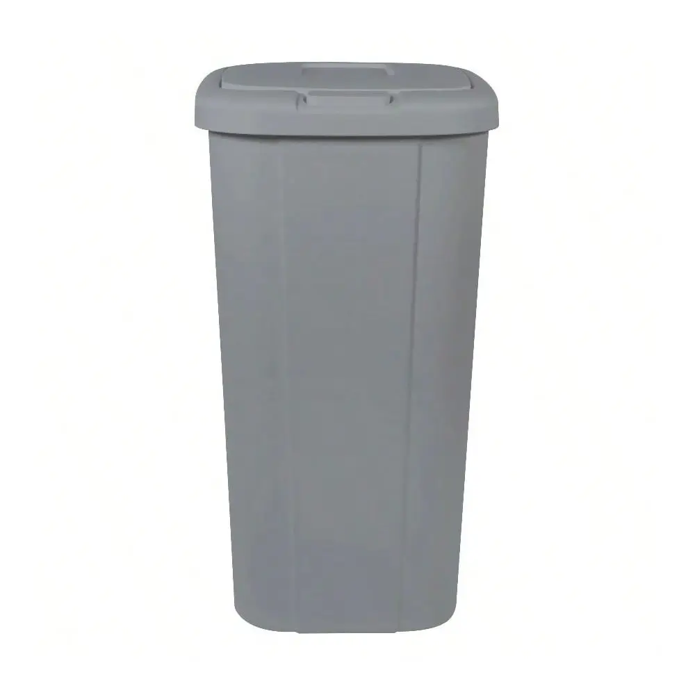 

Gallon Gray Plastic Kitchen Trash Can Touch Top Push Button Lid Garbage Bin For Home Office