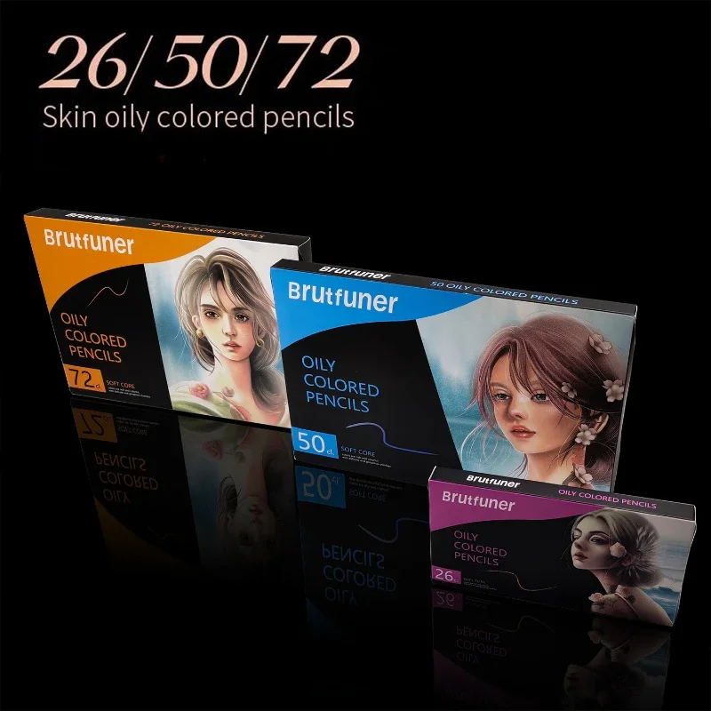 26/50/72 Colors Manga Colored Pencils Set Skin Tones Oily Character Portrait Boxed for Drawing Professional Art Supplies