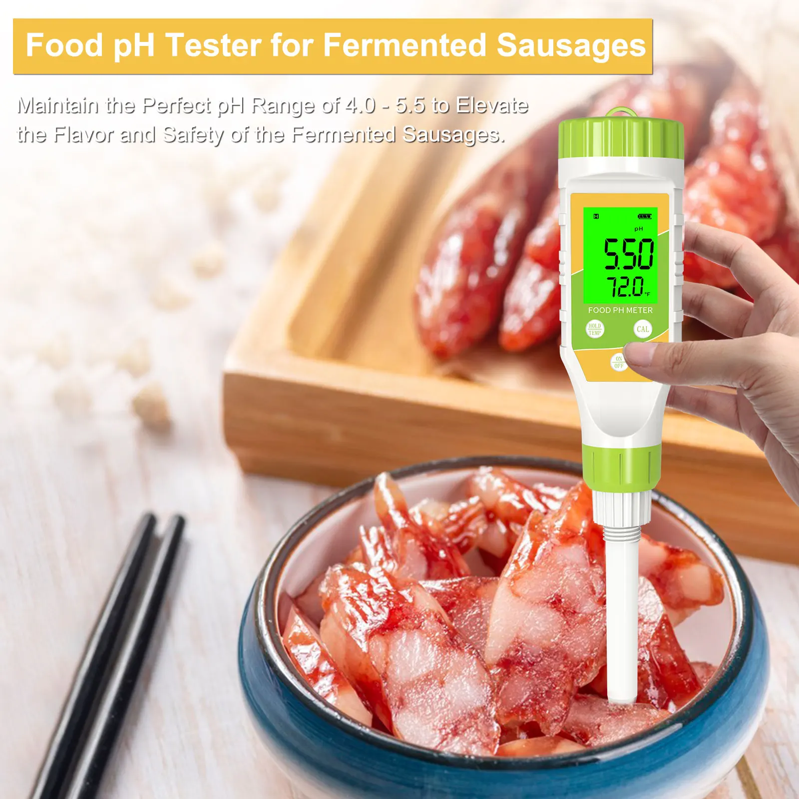 Imagem -04 - Yieryi Food ph Meter Profissional Inteligente ph Tester Massa de Carne de Queijo Acidez para o Pão Canning Water Monitor Tester 14.00