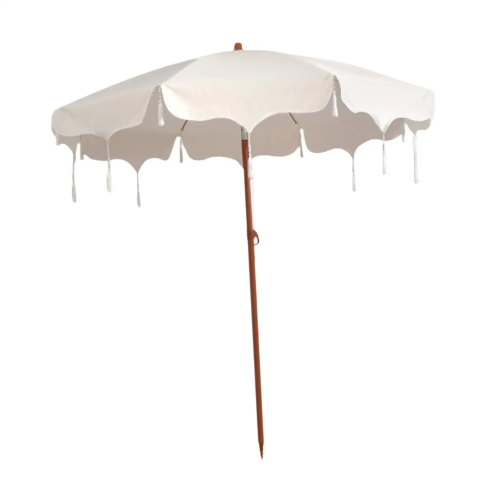 Tassel Decor Patio Umbrella with Sturdy Alloy Structure Sun Protection for Garden Deck Backyard Swimming Pool Outdoor