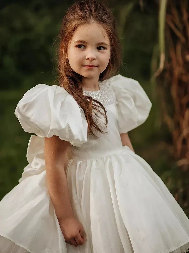 Robe de Princesse Lolita Blanche avec Nministériels d pour Bébé Fille, Tenue de Baptême, Vêtements de Boutique