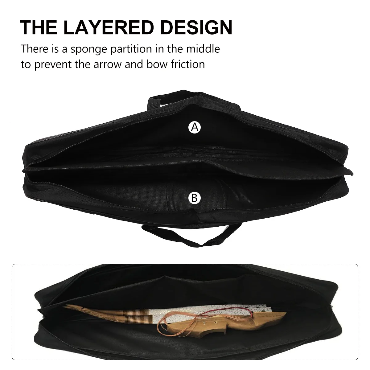 حقيبة تخزين القوس متعددة الوظائف الفاخرة، تصميم مضاد للتآكل لملحقات القوس والسهم المركب، سعة كبيرة وخفيفة الوزن