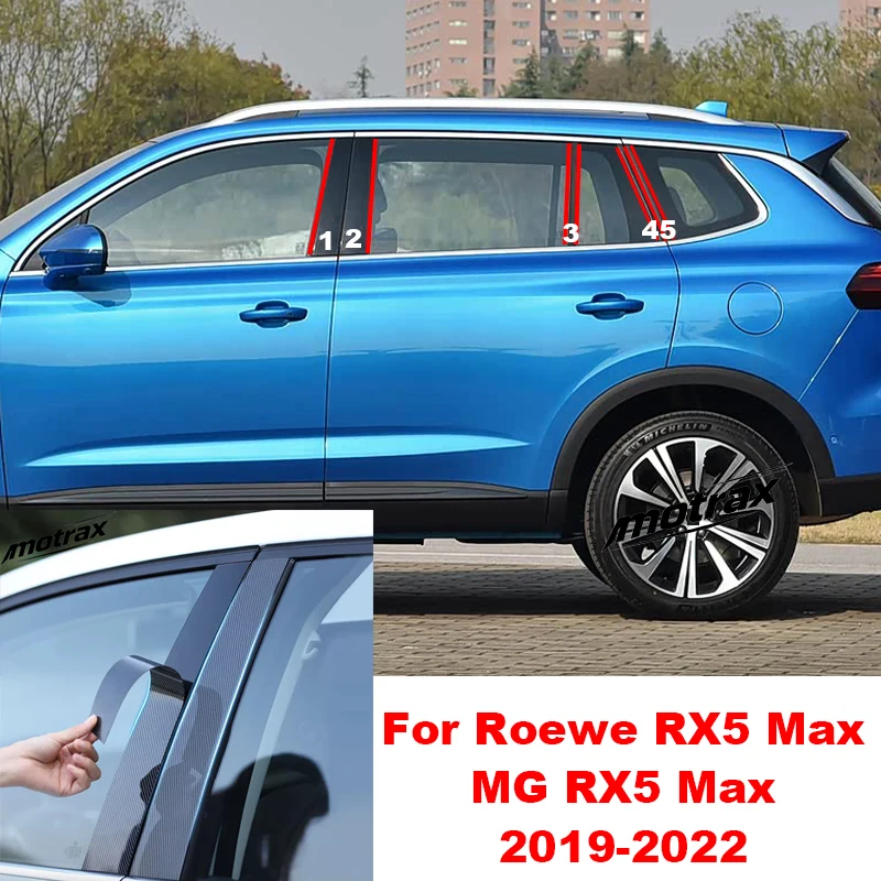 Auto B‑C Pillar Window Trim Stickers Exterior Window Pillar Decoration Cover for Roewe RX5 Max MG RX5 Max 2019-2022 Accessories