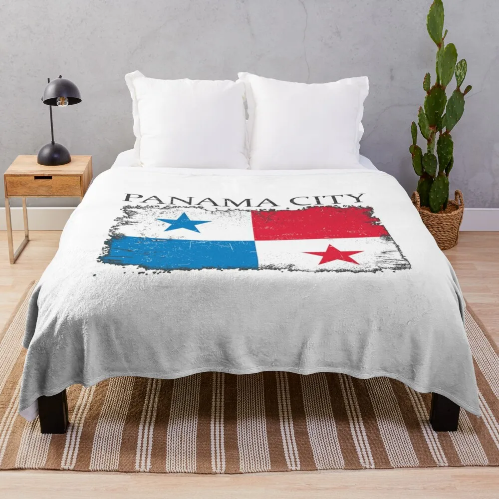 

Panama City Panama Flag Panama Tourist City Visitor Throw Blanket Plaid on the sofa Stuffeds Sofa Quilt Sofa Blankets