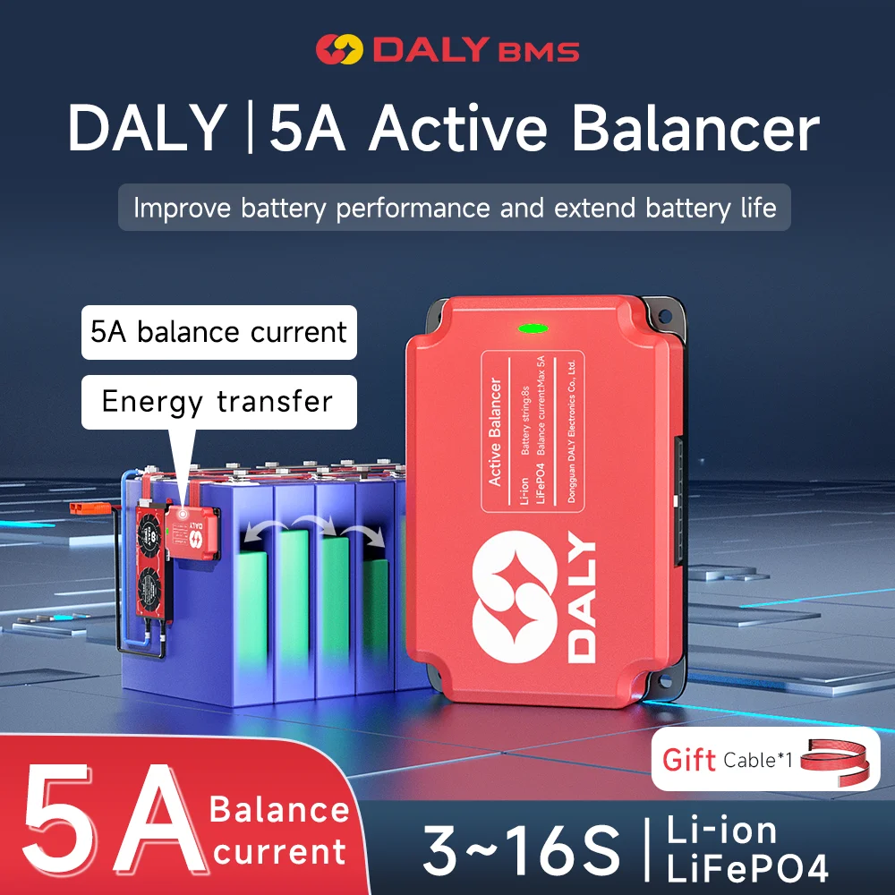Équilibreur matériel actif DALY 5A pour batteries LiFePO4, égaliseur actif 4S 8S 16S pour stockage d'énergie