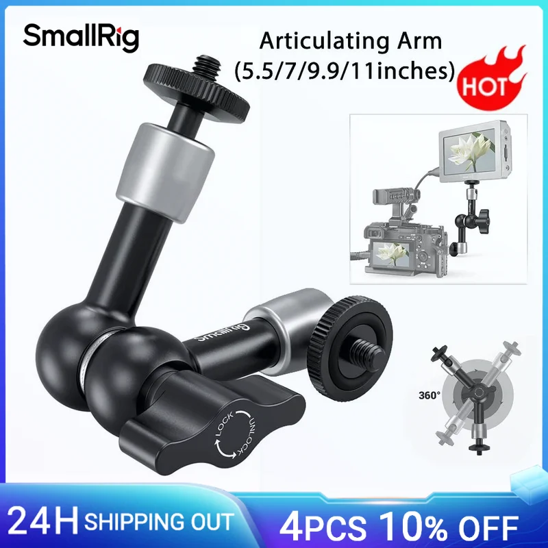 SmallRig 5.5 inches Articulating  Arm Adjustable Friction Magic Arm with 1/4 Thread Screw for DSLR LCD Monitor/LED Light 2065B