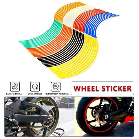 16 Strips Wheel Sticker Reflective Rim Stripe Tape Bike Motorcycle 17 18 Inch Stickers For honda CB1000R CBR600RR CB600F CBR125R