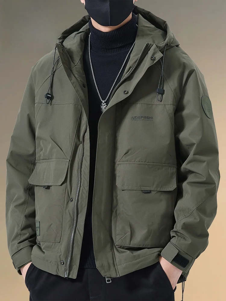 

Pierre Cardin Men's Winter Workwear Cotton Jaet Thermal Outdoor Faionable Hooded Coat Thiened Long Sve Polyester