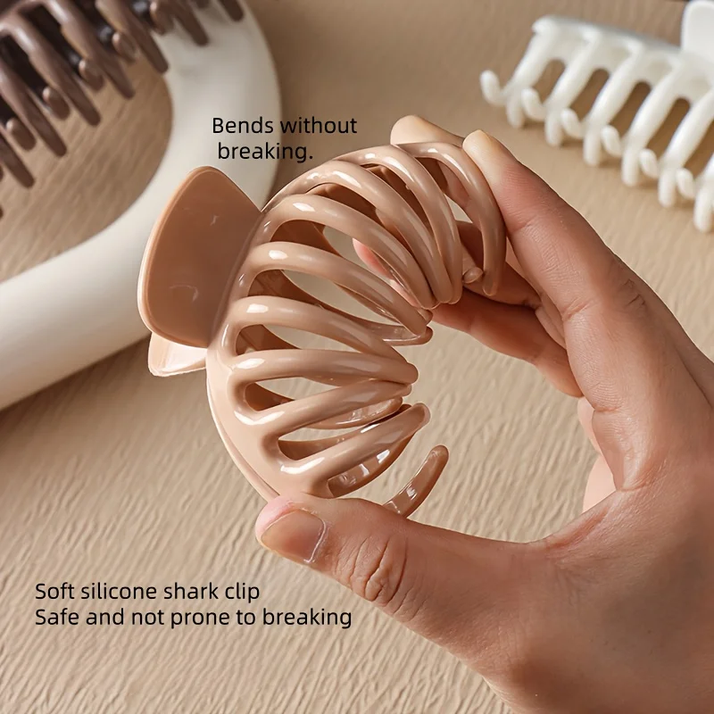 

4pcs Soft Hair Clip Shark Hairpin, Soft, Shockproof, Protects The Back of The Head, Hair Clip, Drop-proof, Durable.