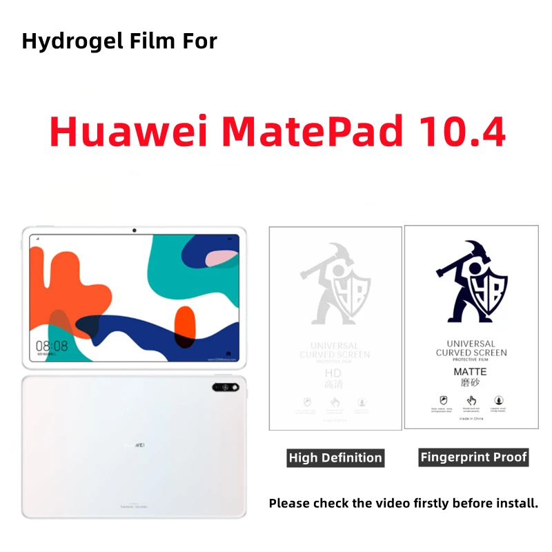 2pcs HD Tablets Hydrogel Film For Huawei MatePad 10.4 Matte Screen Protector For Huawei MatePad 10.4 Clear Protective Film