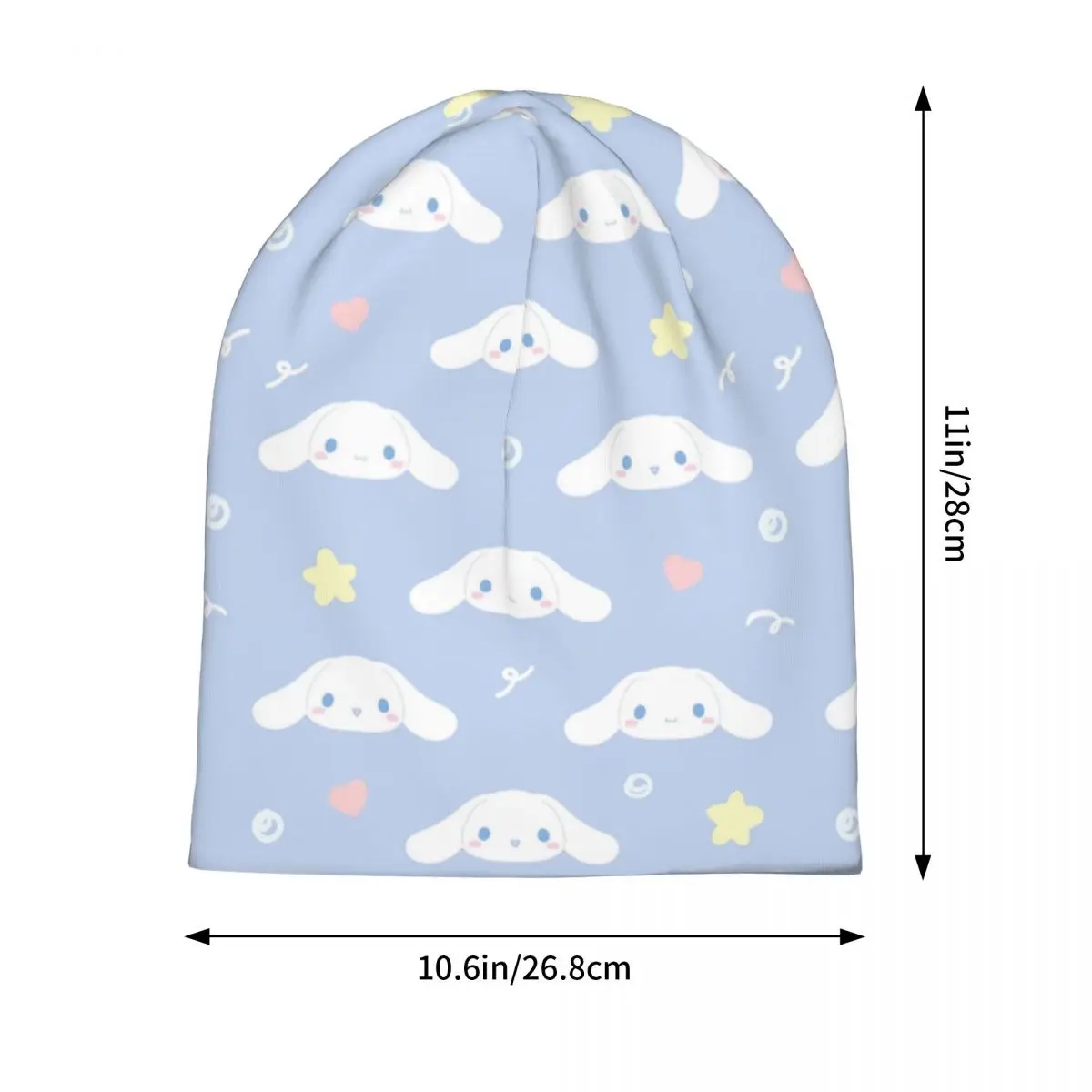 Lindo Cinnamoroll estrella Skullies gorros sombrero de dibujos animados Vintage hombres mujeres gorras al aire libre cálido gorro de doble uso sombreros