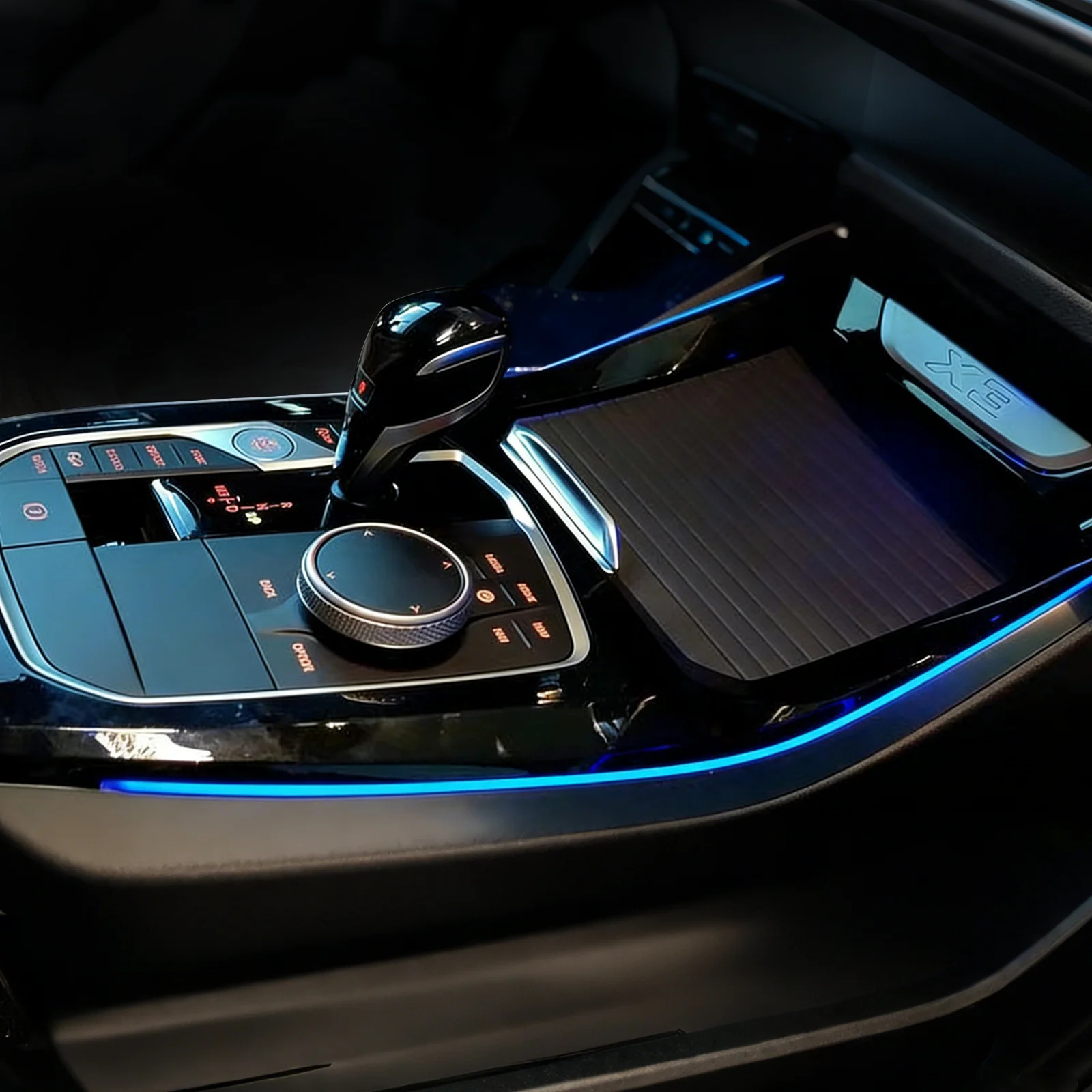 LED Ambient Light for BMW IX3 X3 X4 2022-2024 Center Console Saddle Crystal Interior Decorative Strip