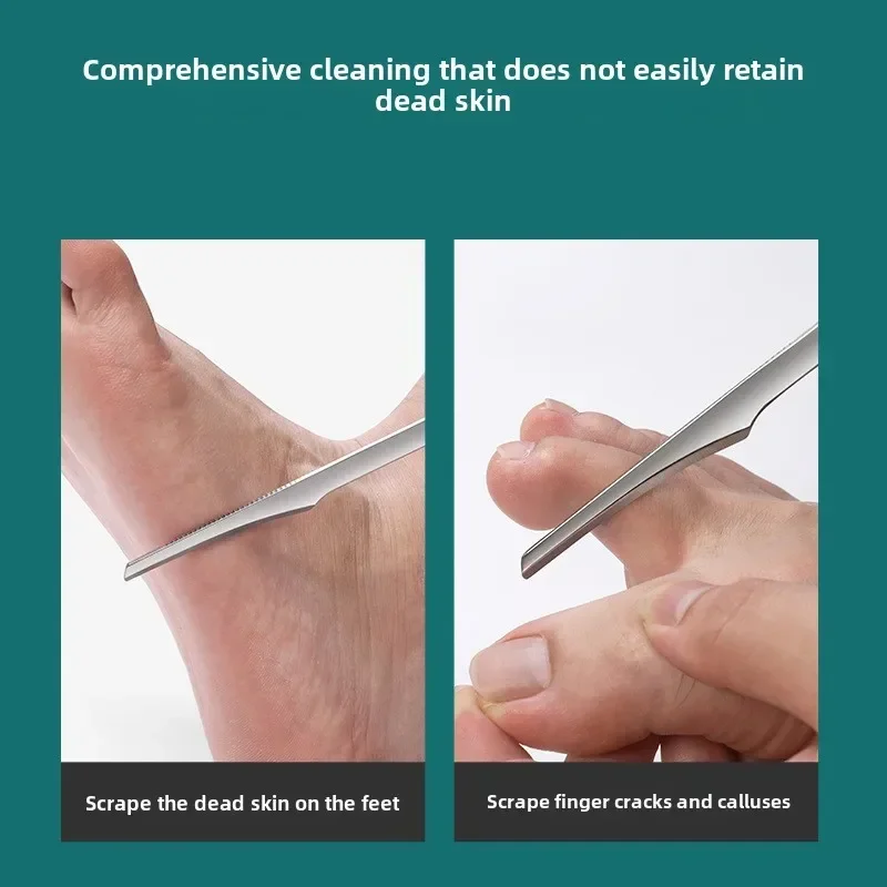 Foot Scraper Stainless Steel Foot Care Pedicure Scraper Portable Nail Clippers Exfoliating Dead Skin Calluses Tools Professional