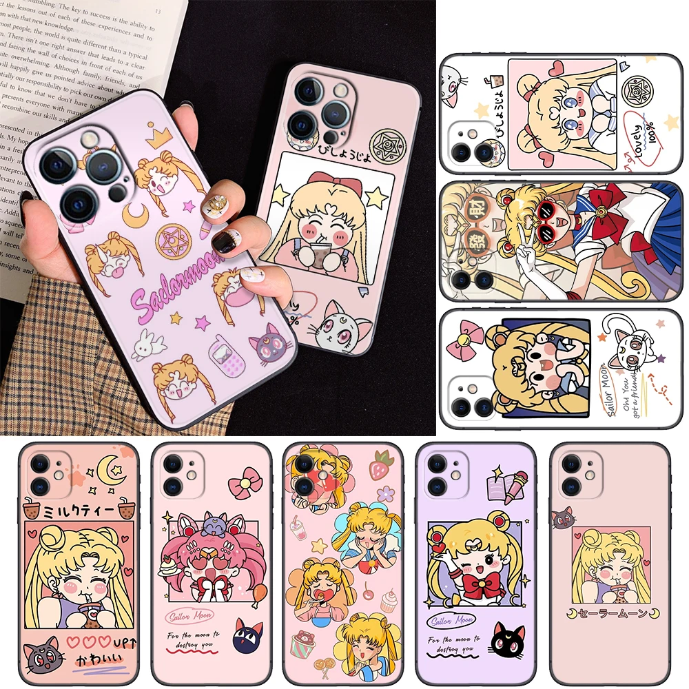 S-Sailor Moon Soft Case for Xiaomi Mi A1 A2 A3 9T Pro Poco F1 F2 F3 GT M2 M3 M4 M5 C40 X2 X3 NFC X4 pro