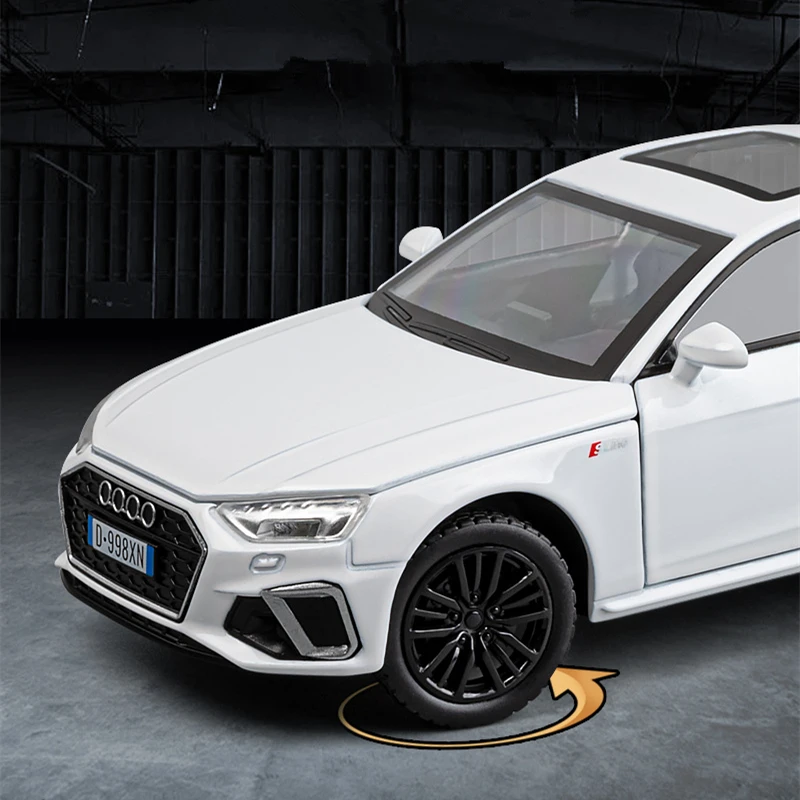 New 1:32 AUDI A4 Alloy Car Model Diecast & Toy Vehicles Metal Car Model Simulation Sound and Light Collection Childrens Toy Gift