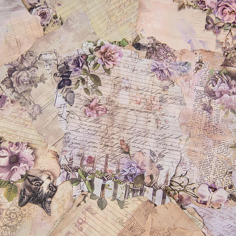 4 قطع، كيس ورق قصاصات من ورق بريستول عالي الجودة للزينة بنفسك - ورق حرفي على الطراز العتيق