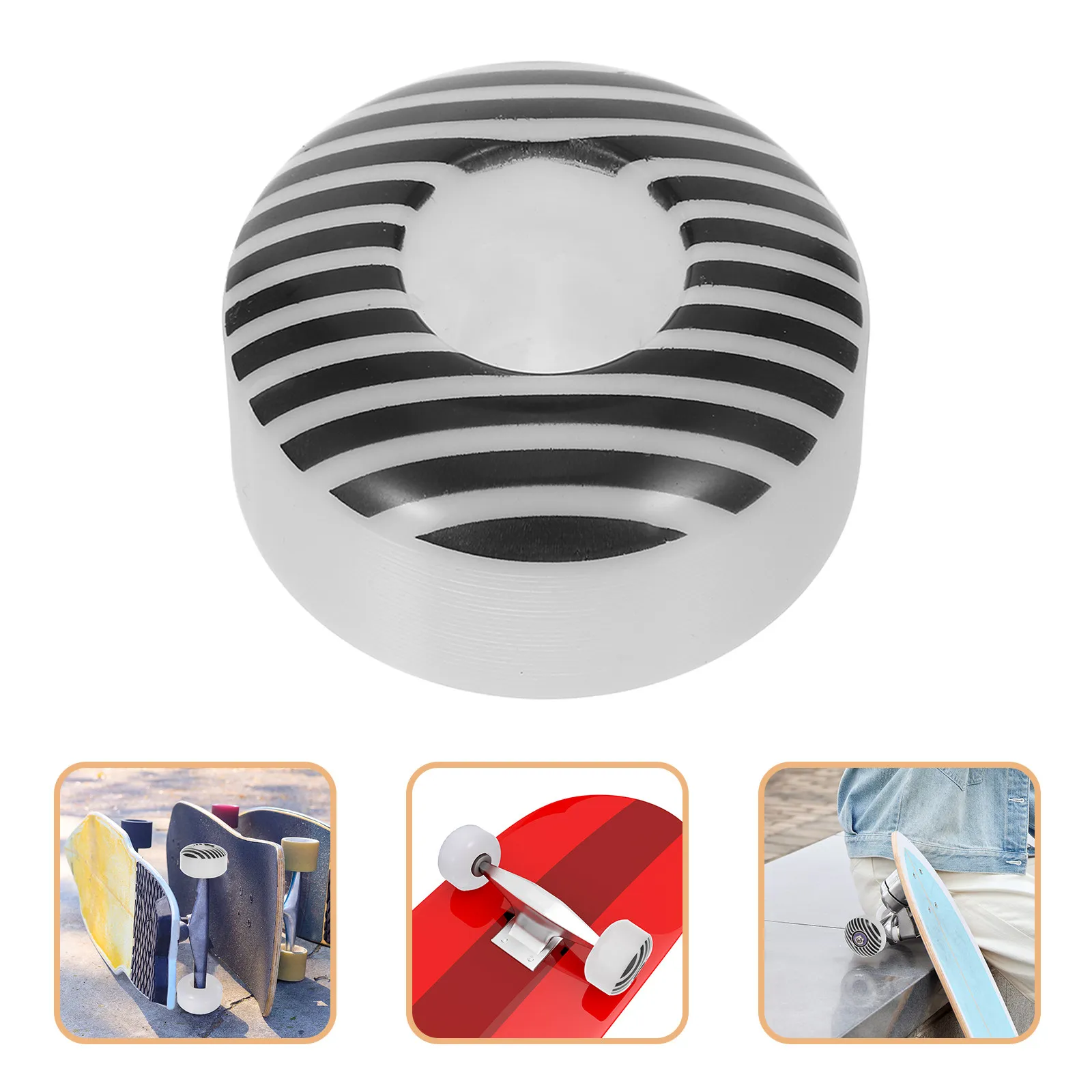 

4pcs Skateboard Wheels High Rebound Soft Pu Replacement For Street Skateboarding Grooved Tread Durable Outdoor Riding