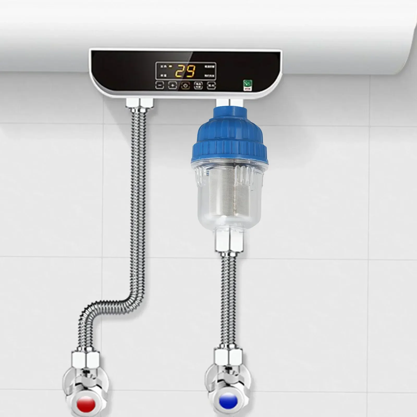 

Accessories Water Filter Kitchen Blue Silver Protection Purifier Shower Stainless Steel Easy Disassembly Heater