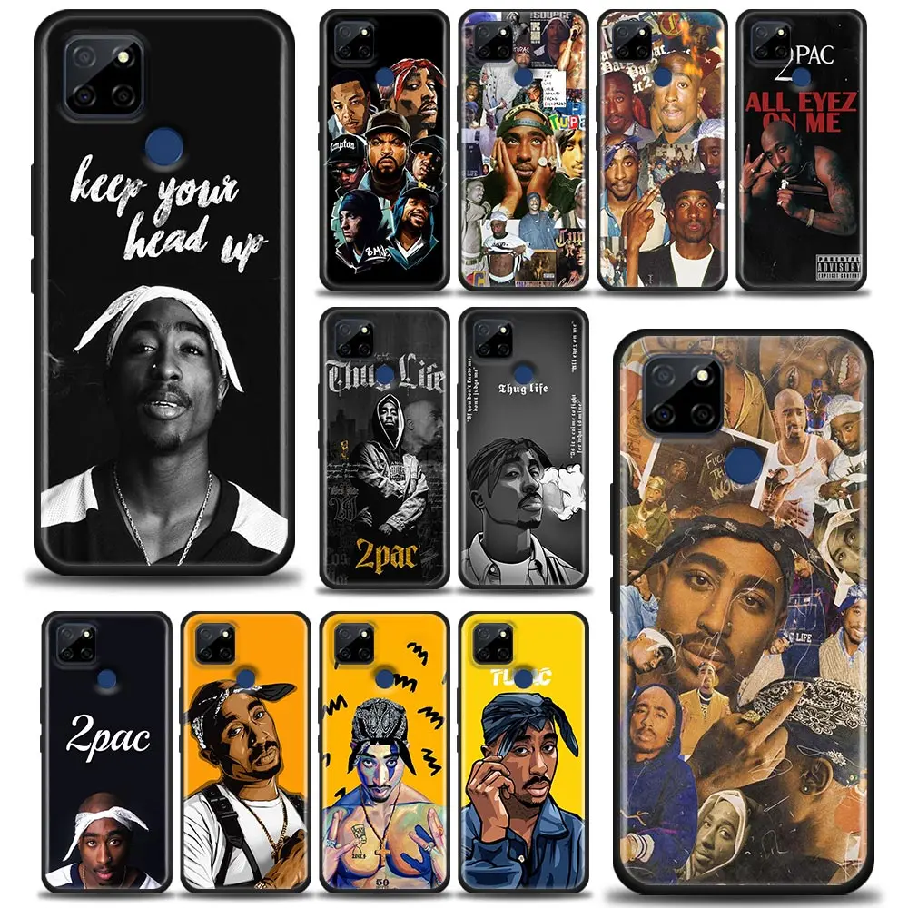 Rap Singer Tupac Shakur Phone Case For OPPO Realme 11 10 9 9I 8 8I 7 6 X50 XT X7 X Narzo50 Pro Plus 5G Black Soft Silicone Cover