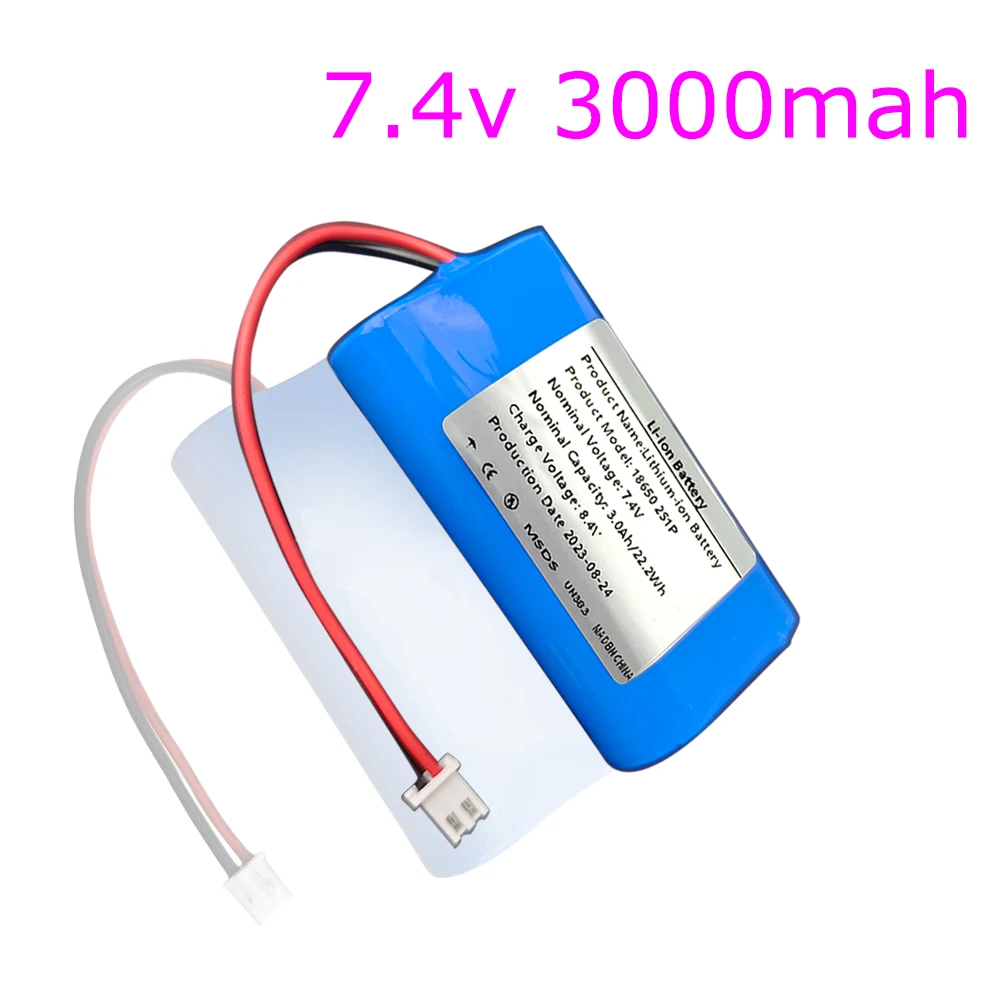 2S1P 18650 7.4V 3000mah  Rechargeable Li-ion Battery Pack For Suitable  Camera Electric Toy LED Lighting Backup Power Built-i