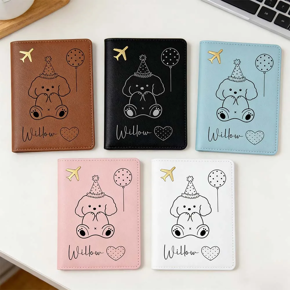 

1pc Personalized Name Passport Cover Best Friend Gift Premium PU Leather Passport Holder Cute Style