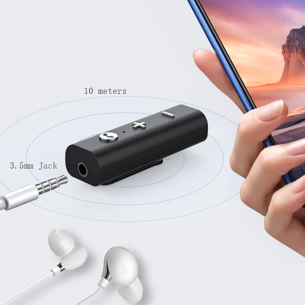 CMAOS 3.5mm Jack Audio Bluetooth 5.0 Receiver For Earphone Wireless Adapter Bluetooth Aux Audio Music Transfer For Headphone