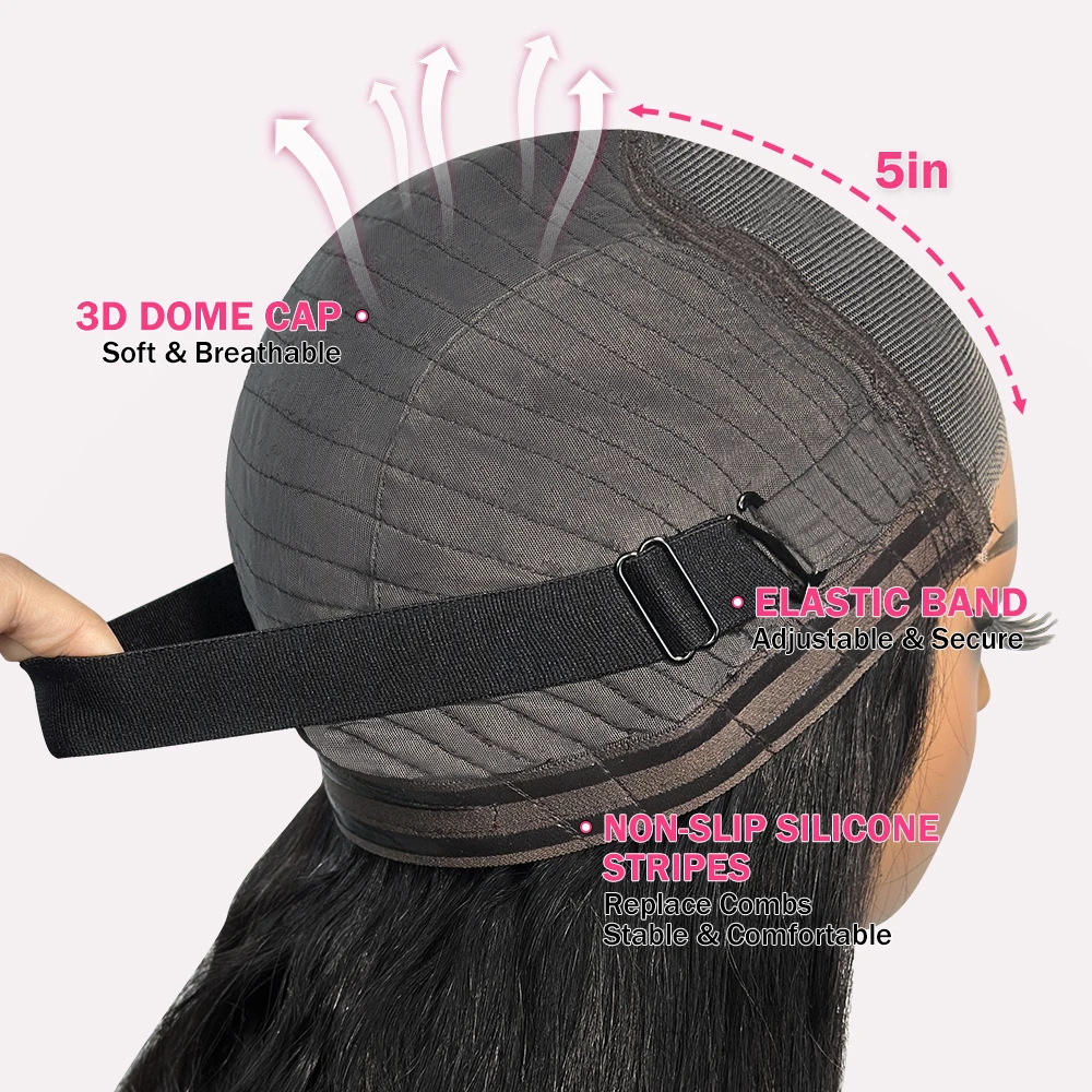 شعر مستعار بدون صمغ شعر بشري جاهز للارتداء 5x5 شعر مستعار أمامي من الدانتيل 4x4 شعر مستعار برازيلي للإغلاق للنساء باروكات أمامية من الدانتيل