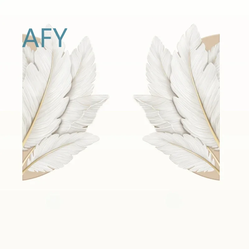 Feather Mural Lamp for Family Entrance Modern Living Room Wall Decoration LED Corridor Lighting Wall Lamp for Home Decor