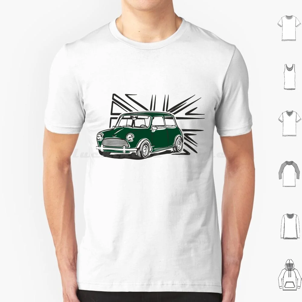 Austin Mini Cooper Green Flag T Shirt 6xl Cotton Cool Tee Austin Mini Cooper British Britain Flag Vintage Minicooper Small Car