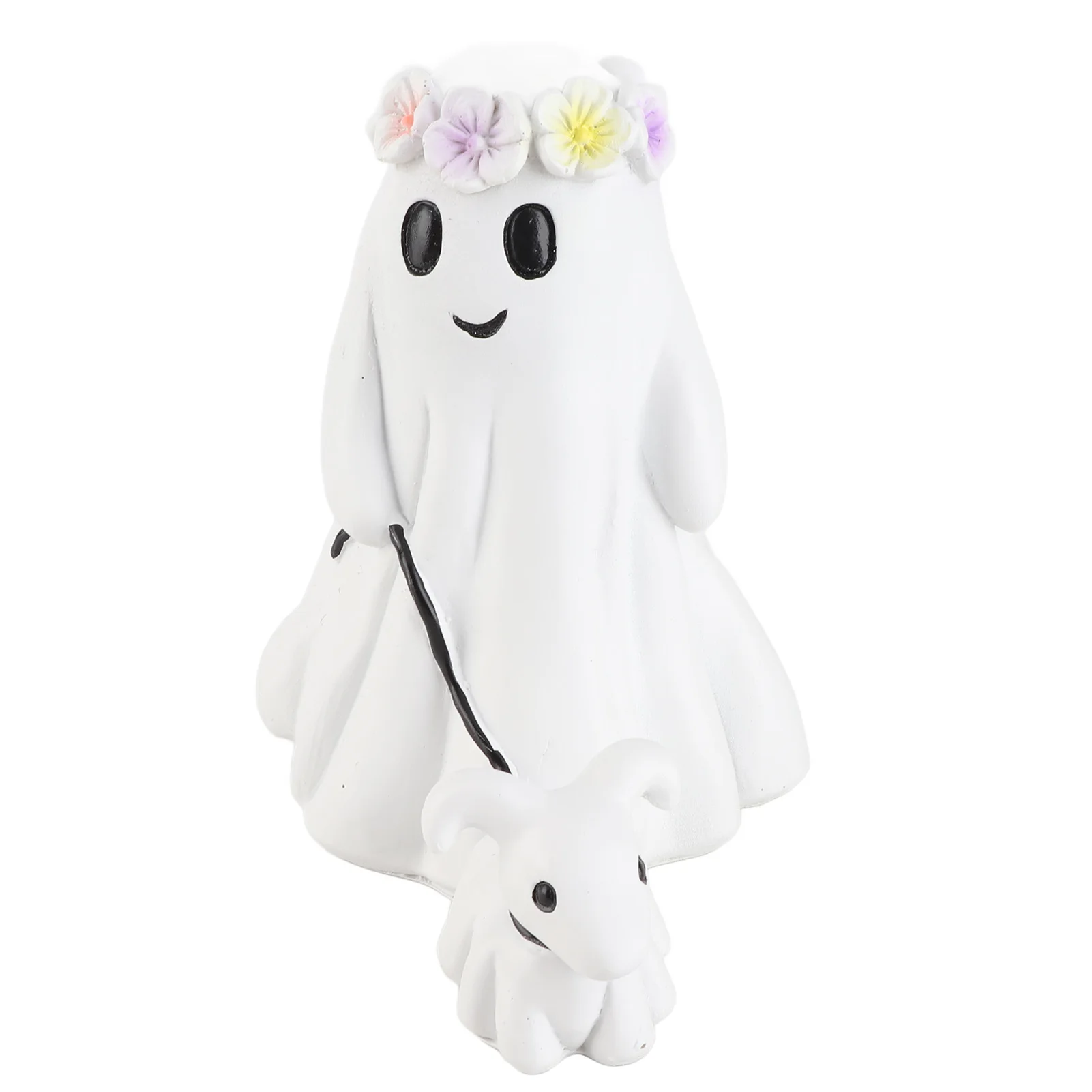 Halloween Ghost-Dog Statue 15cm Height Garland Spooky Ghost Walking Dog Figurine Home Decoration Decorative Resin