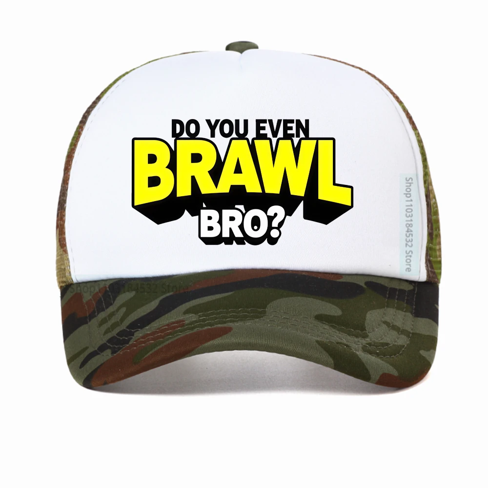 Śmieszna czapka z daszkiem z grafiką \\\\\\\"Do You Even Brawl Bro?\\\\\\\" Męska Damska Humorystyczna Streetwearowa czapka baseballowa Unisex Casualowa czapka typu trucker z siatką, czapka snapback