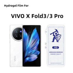3pcs Clear Hydrogel Film For VIVO X Fold3 Screen Protector For VIVO X Fold 3 Pro HD Outer Protective Film TPU Not Tempered Glass