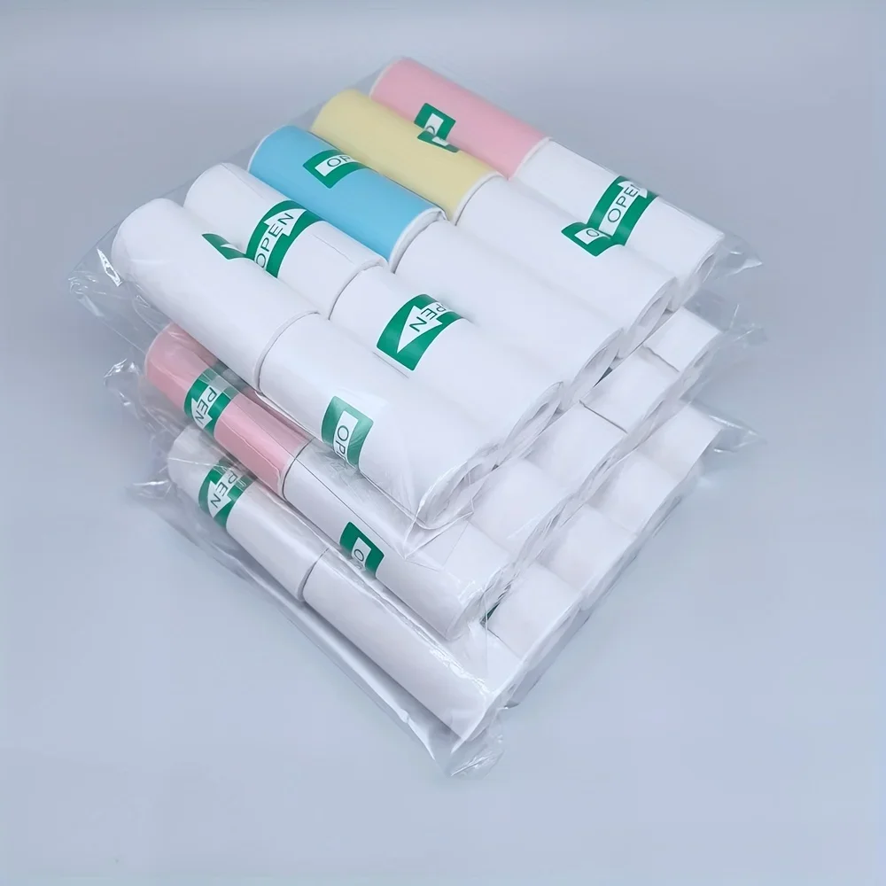 

10 Rolls White & Color Thermal Sticker Paper Combo - Self-Adhesive Matte Labels for Mini Printers/Photos Residue-Free & BPA-Free