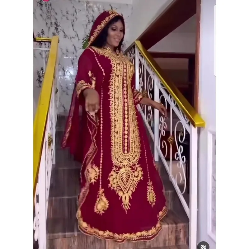 Moroccan Dubai Kaftans Farasha Stones Work Abaya Fancy Long Dress Dress European and American Fashion Trend