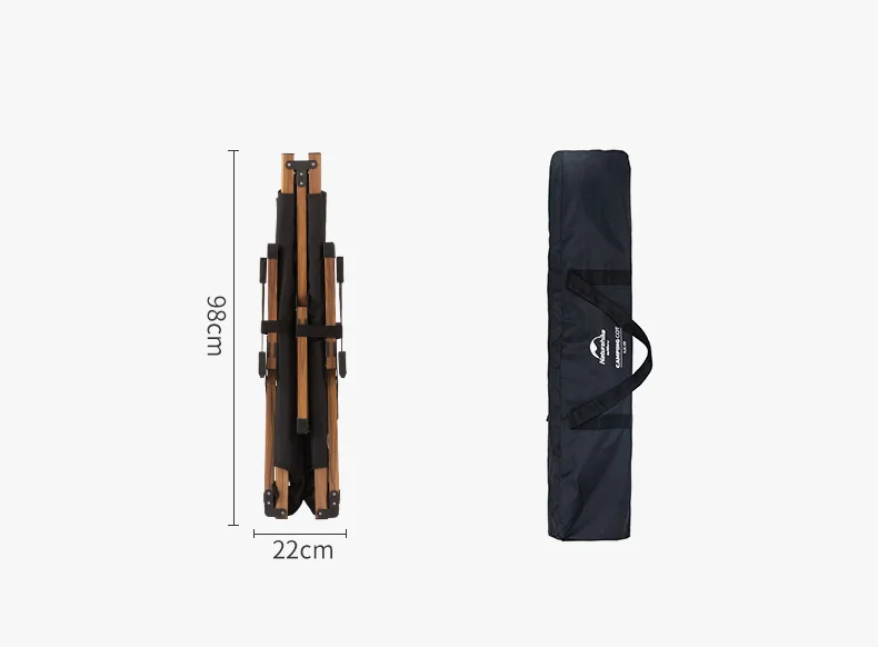 Naturehike XJC03 Outdoor-Klappbett, tragbar, stabil, schnell aufzubauen, Schlafliege, 140 kg Traglast, Picknick-, Reise- und Campingtischbett – Detail 12