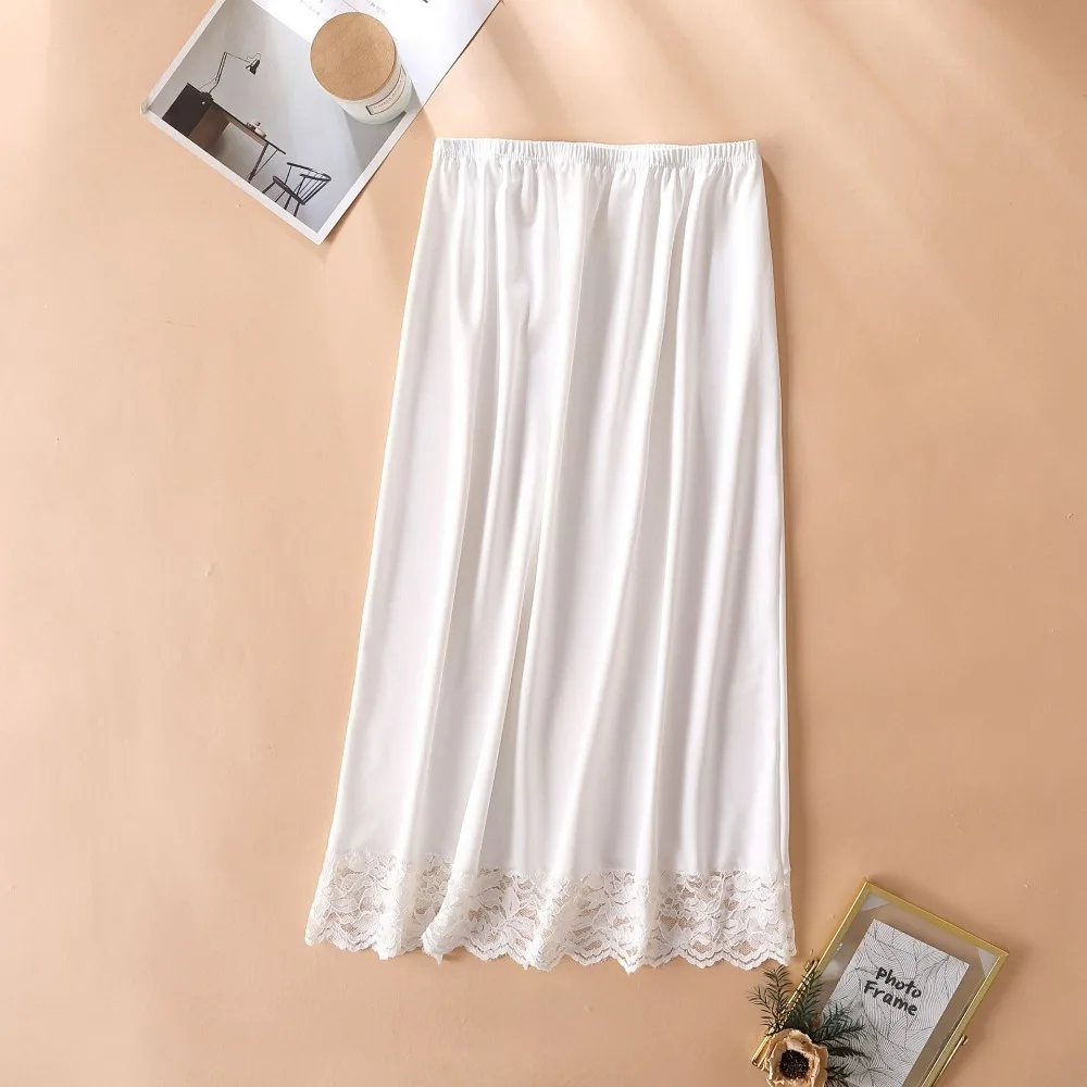 

Thin Ice Silk Modal Female Half Length Skirt Lace Anti-Penetrating Innerwear Short Skirt High Waist Elastic Anti-glare