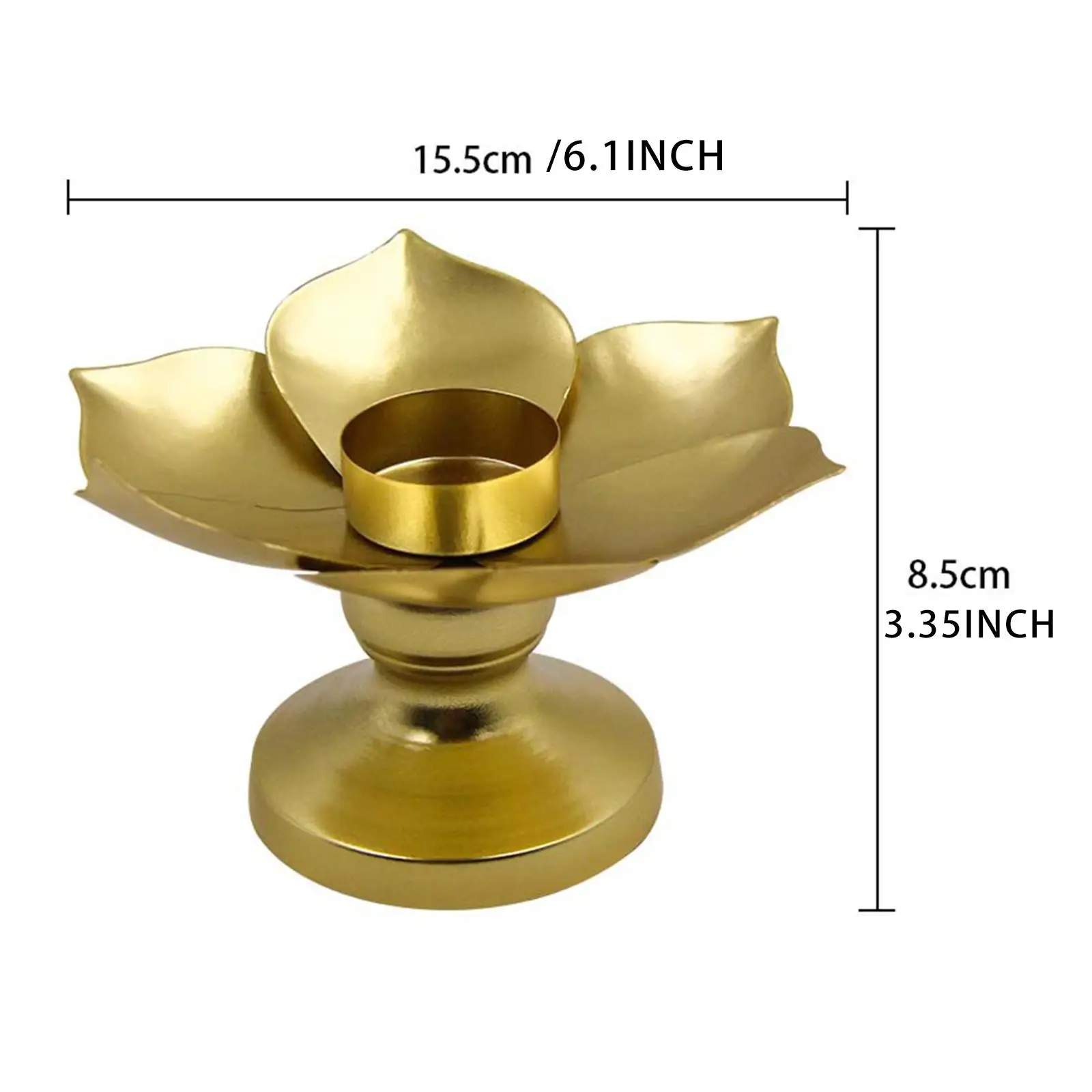 Tea Light Candlestick Decor Lotus Petals Votive Candle Holder for Outdoor Wedding Anniversary Fireplace Table Centerpiece