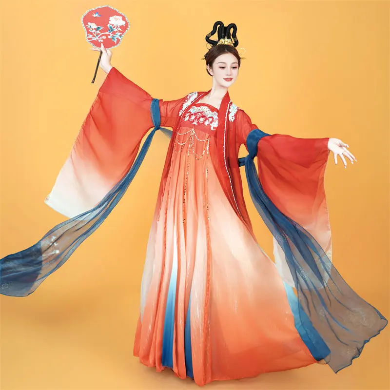classical-dance-clothes-female-super-fairy-hanfu-datang-night-banquet-double-sided-yan-xun-chinese-elegant-performance-clothes