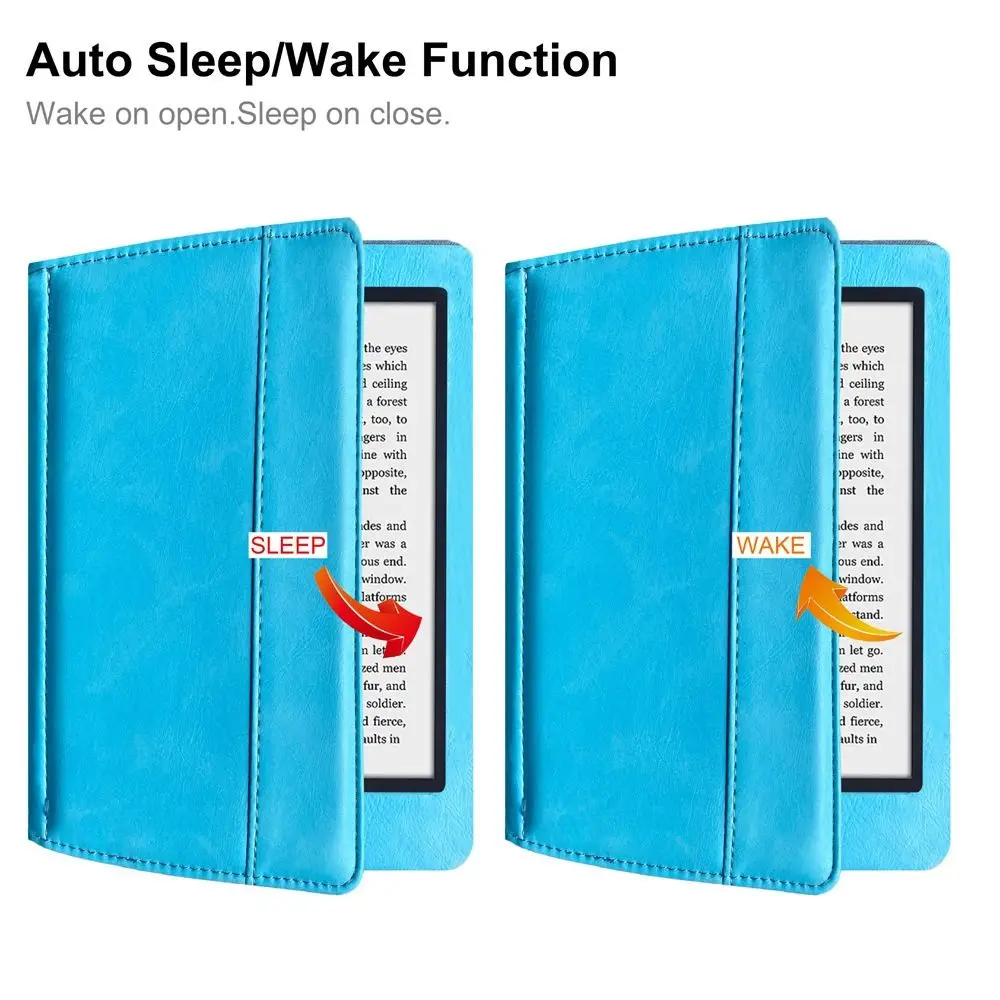 Auto Wake/Sleep 5 inch e-Reader Case PU Leather Wear Resistant Protective Shell Full Coverage Shockproof for Kobo Mini