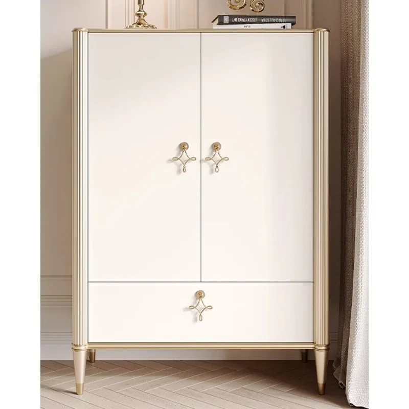 Light luxury solid wood double-door bookcase, simple shelf, floor-to-ceiling display cabinet for living room, TV side cabinet, s