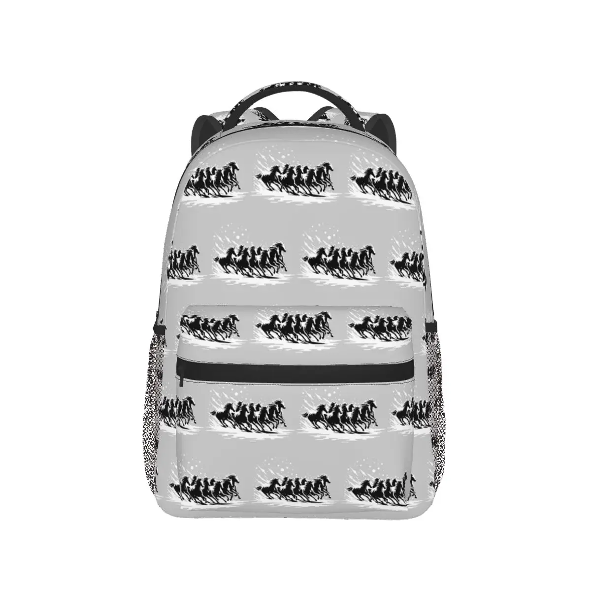 Galloping In The Snow Student Backpack School Bag Hiking Travel Daypack for Men Women Fashion Bookbag Shoulder Bags