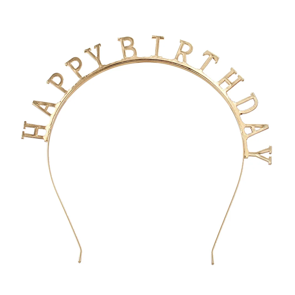 

Creative Birthday Headband Alloy Hair Hoop Durable Lightweight Princess Headdress Party Girl Child Themed Party Accessory Hair