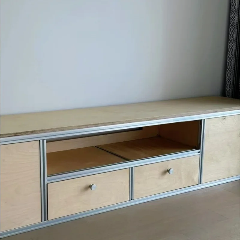 ตู้เก็บของแบบมีขอบ ตู้ล็อกเกอร์ ดีไซน์หรูหราทันสมัย สำหรับห้องนั่งเล่น ตู้วางทีวีหลายชั้น ตู้แบบประกอบได้