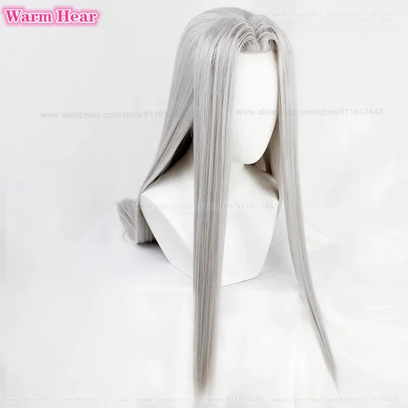 

Аниме Sephiroth Синтетический парик Длинный 85 см Серебристый Косплей Костюм Парик Термостойкое волокно Мужская игра Хэллоуин Волосы Парик Кепка