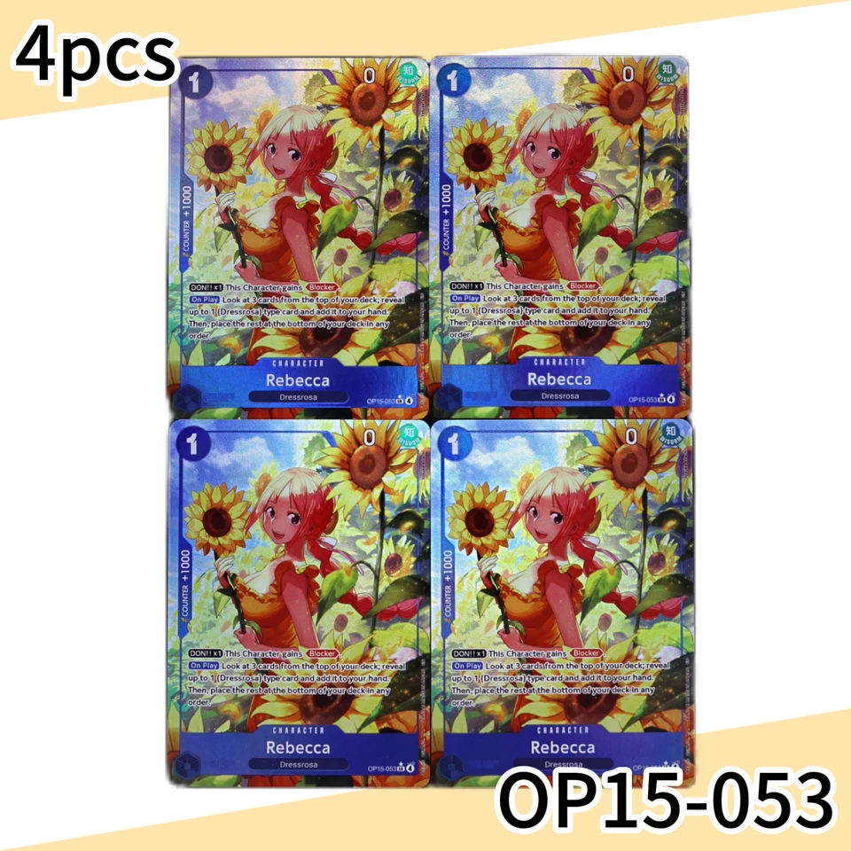 4枚セット OP15-053-レベッカ ワンピース TCG OPCG 1枚入り ブルー