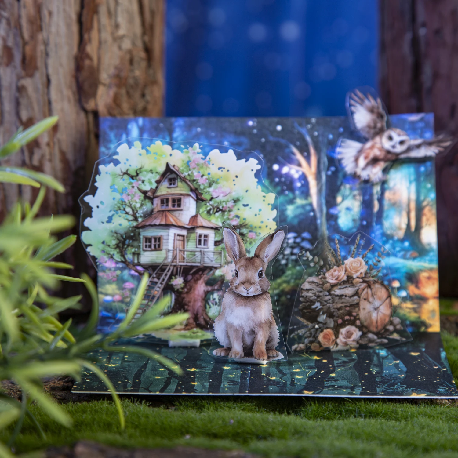 Taśma Washi 80mm*200cm Seria Nocny Las Vintage Drzewo Światło Krajobraz Kreatywny DIY Materiał do Dziennika Kolaż Artykuły Papiernicze